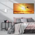 Obraz na płótnie 120x60 - Wolność podróży - samolot, słońce