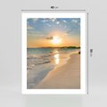 Plakat bez ramy 40x50 - Zachód słońca na plaży - plaża, zachód