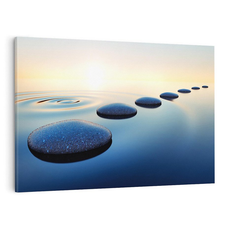 Obraz na płótnie 120x80 - Spokój kamieni w SPA - kamienie, woda