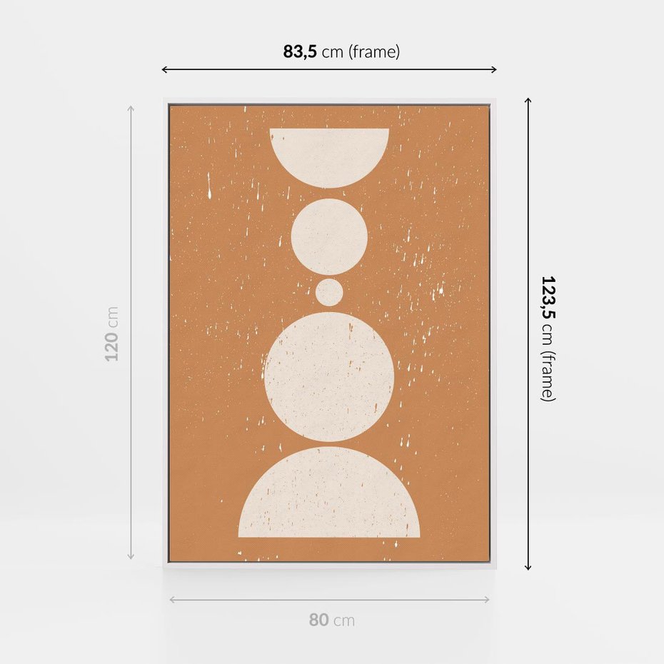 Obraz w ramie 80x120 - Podróżne Echa - mid century styl, nowoczesna grafika - rama biała