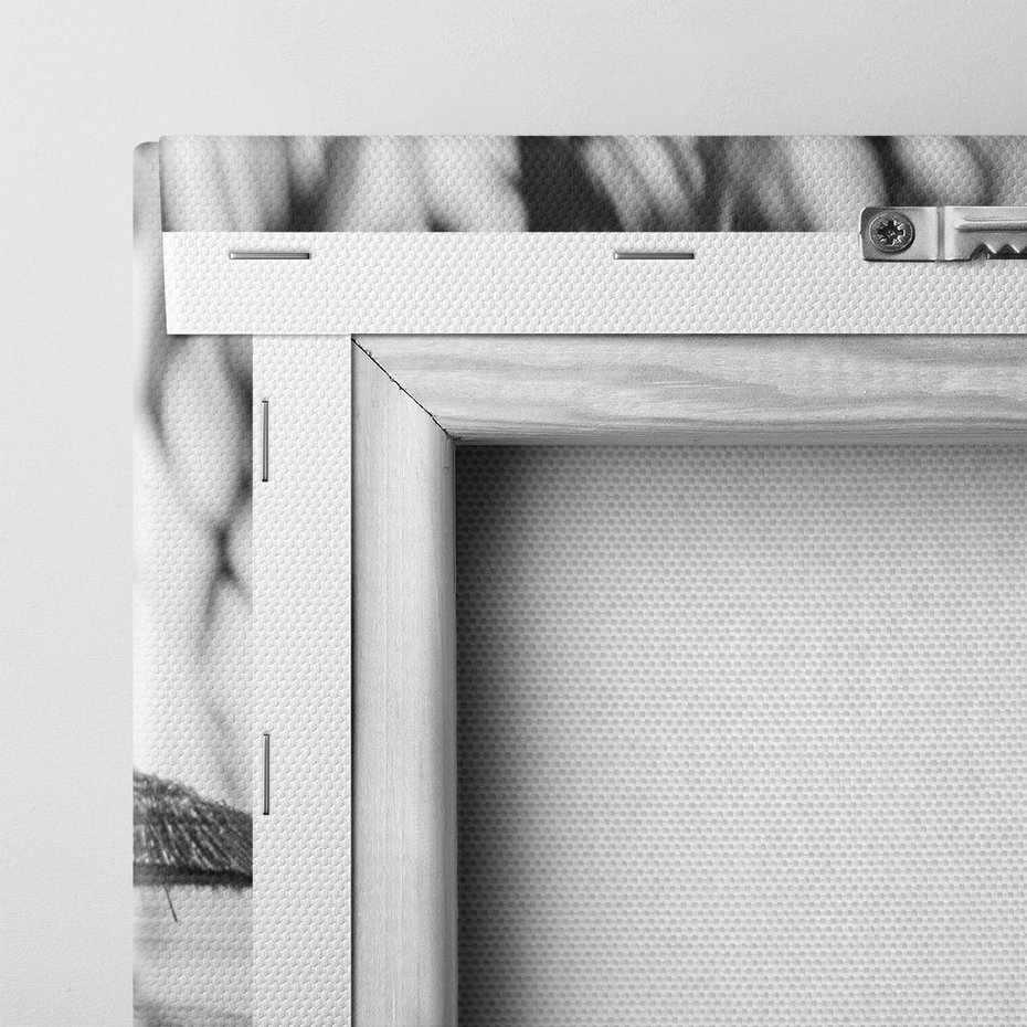 Obraz na płótnie 50x70 - Wakacyjny Spacer - czarno białe zdjecie, plaża