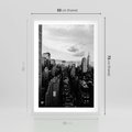 Plakat w ramie 50x70 - Wibracje Miejskiego Życia - miasto, wieżowce - rama biała