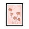 Plakat w ramie 50x70 - Rozkwitające Emocje - minimalistyczny plakat, pudrowe kwiaty - rama czarna