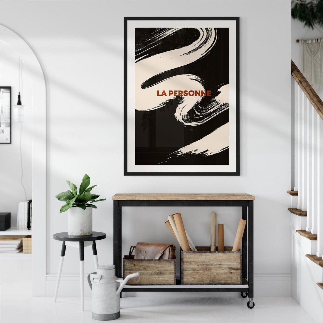 Plakat w ramie 50x70 - Ciemna Abstrakcja - abstrakcja w ciemnych kolorach, czarny - rama czarna