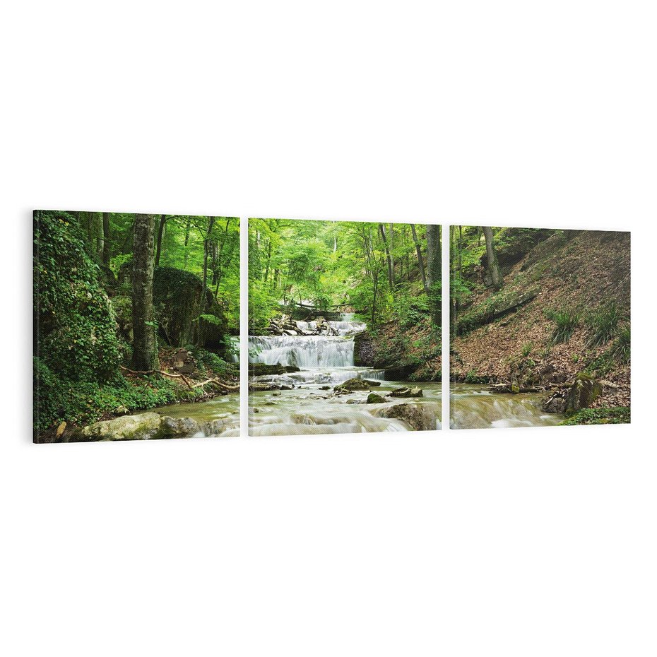 Obraz na płótnie 120x40 - Plączący się strumień - rzeka, strumień