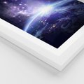 Plakat w ramie 30x40 - Podróż w kosmiczną przestrzeń - kosmos, ziemia - rama biała