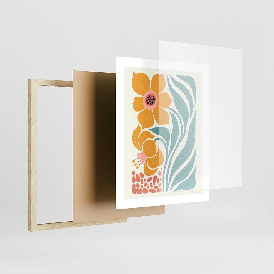 Plakat w ramie 40x50 - Pastelowa Piękność - nowoczesna sztuka, plakat - rama drewno