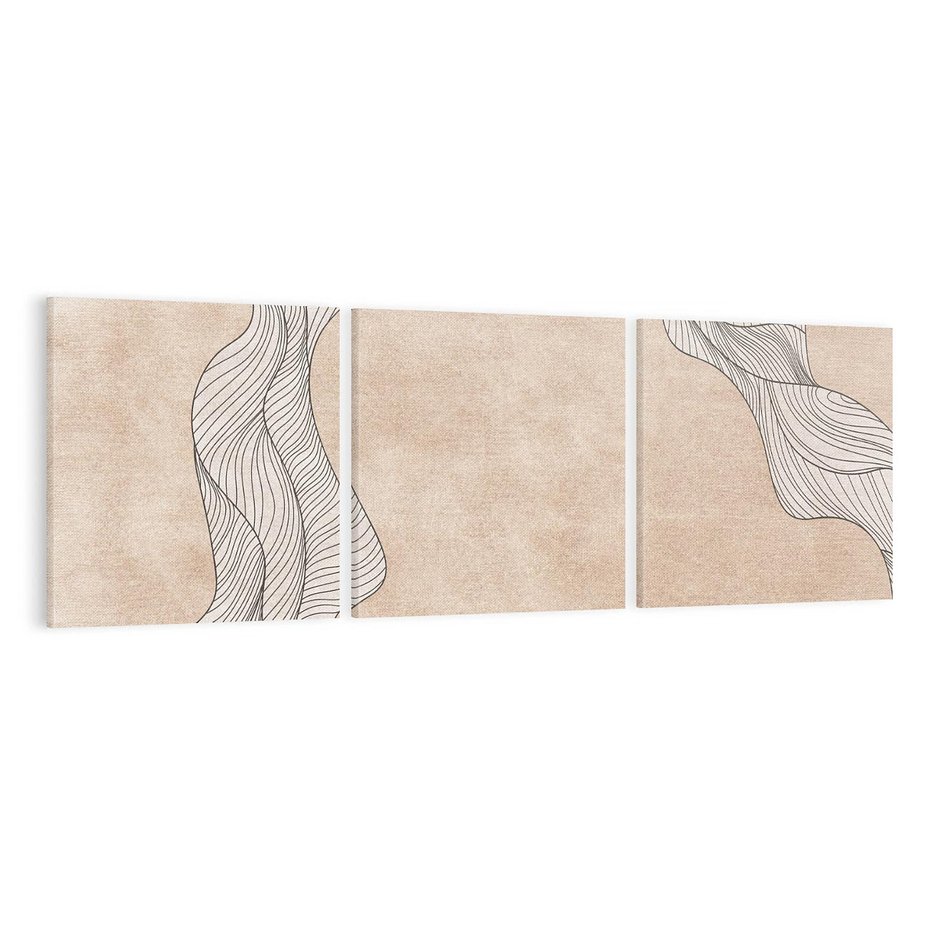 Obraz na płótnie 120x40 - Symfonia uczuć i kształtów - delikatna kompozycja, falujące linie