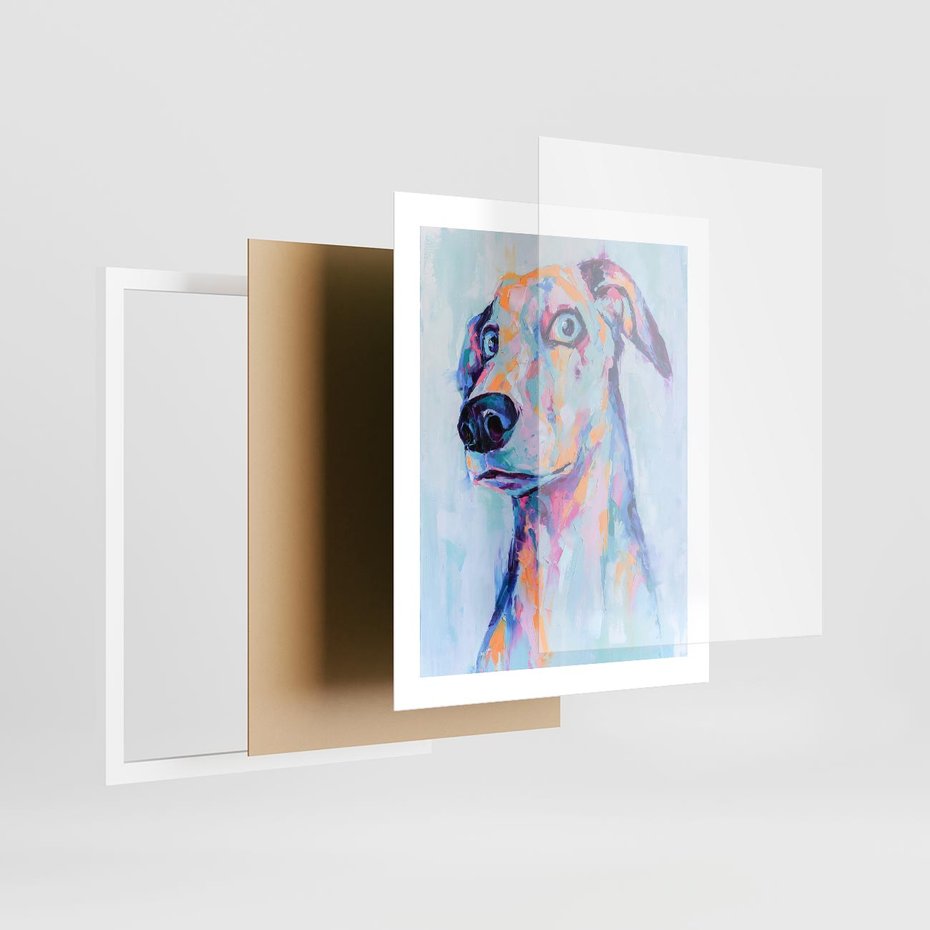 Plakat w ramie 40x50 - Cześć! Jak się Masz? - obraz olejny, zabawna sztuka - rama biała