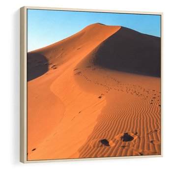 Obraz w ramie 50x50 - Piasek pustyni wędruje - pustynia, piasek - rama drewno