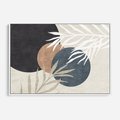 Obraz w ramie 120x80 - Symfonia skradzionych chwil - cienie liści palmy, beżowe tłó - rama biała