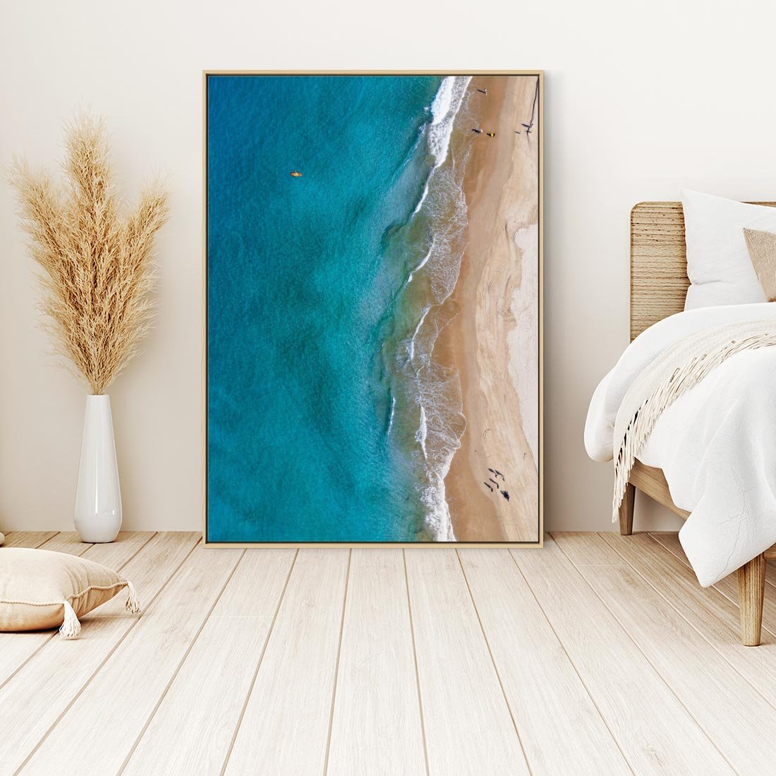 Obraz w ramie 80x120 - Spokój nad morzem - morze, plaża - rama drewno