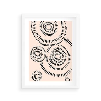 Plakat w ramie 50x70 - Abstrakcyjne Wnętrza - minimalistyczne kształty, odbicia - rama biała