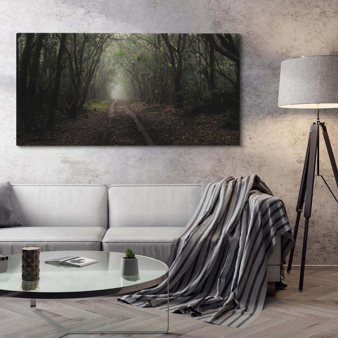 Obraz na płótnie 120x60 - Urok Drogi - las, droga