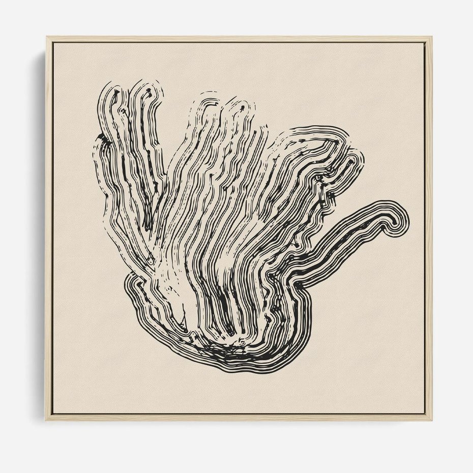 Obraz w ramie 50x50 - Abstrakcyjne Odbicie - abstrakcyjne odbicie, biało czarny - rama drewno