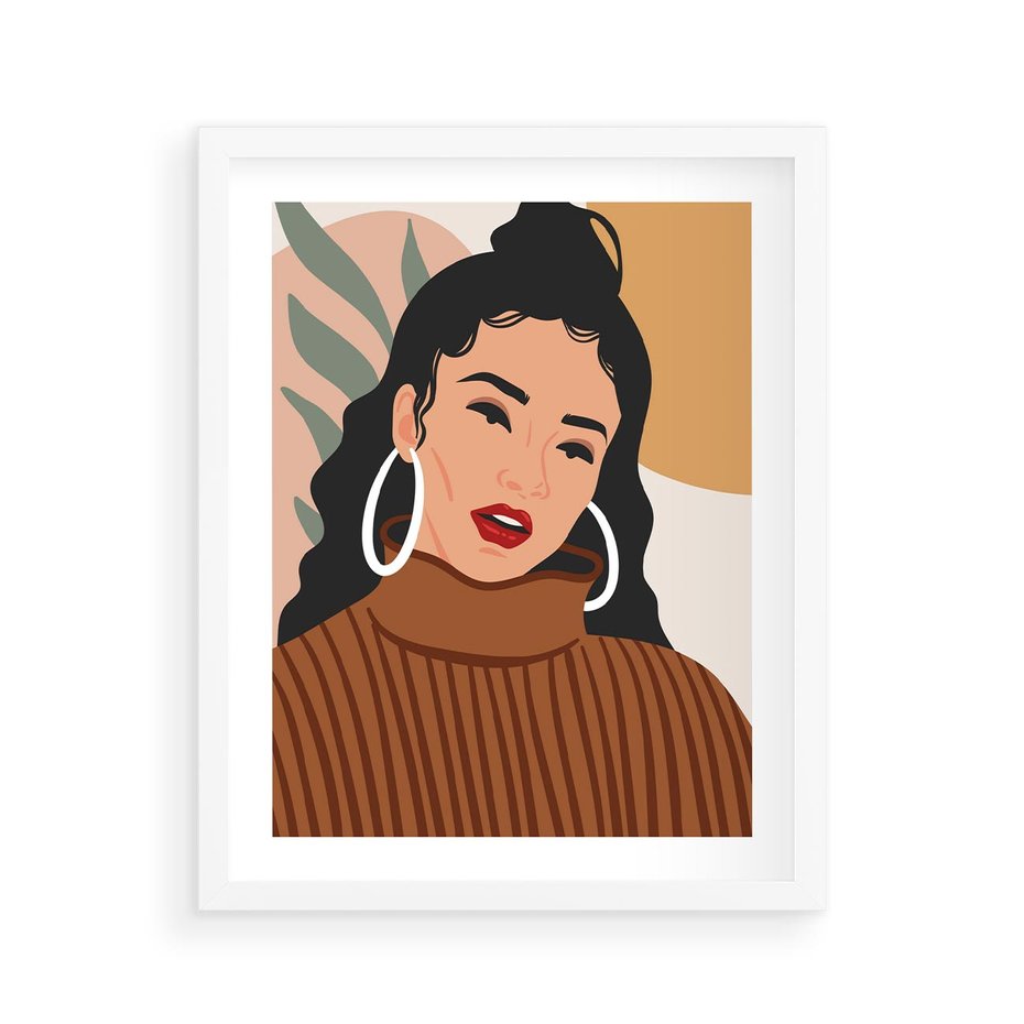 Plakat w ramie 40x50 - Kobiece Wibracje - nowoczesny plakat, styl retro - rama biała