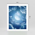 Plakat bez ramy 40x50 - Księżycowe Chmury - księżyc, chmury