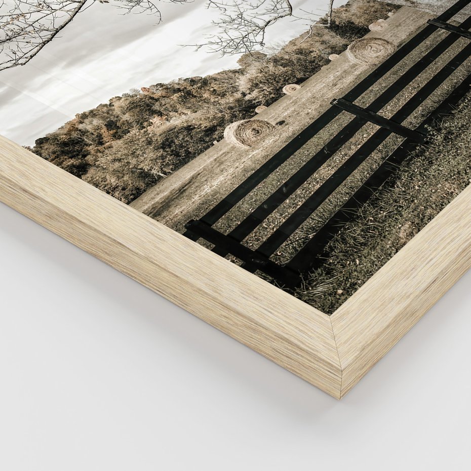 Zestaw obrazy w ramie 50x70 galeria - Pole, wieś, snopki, siana - rama drewno