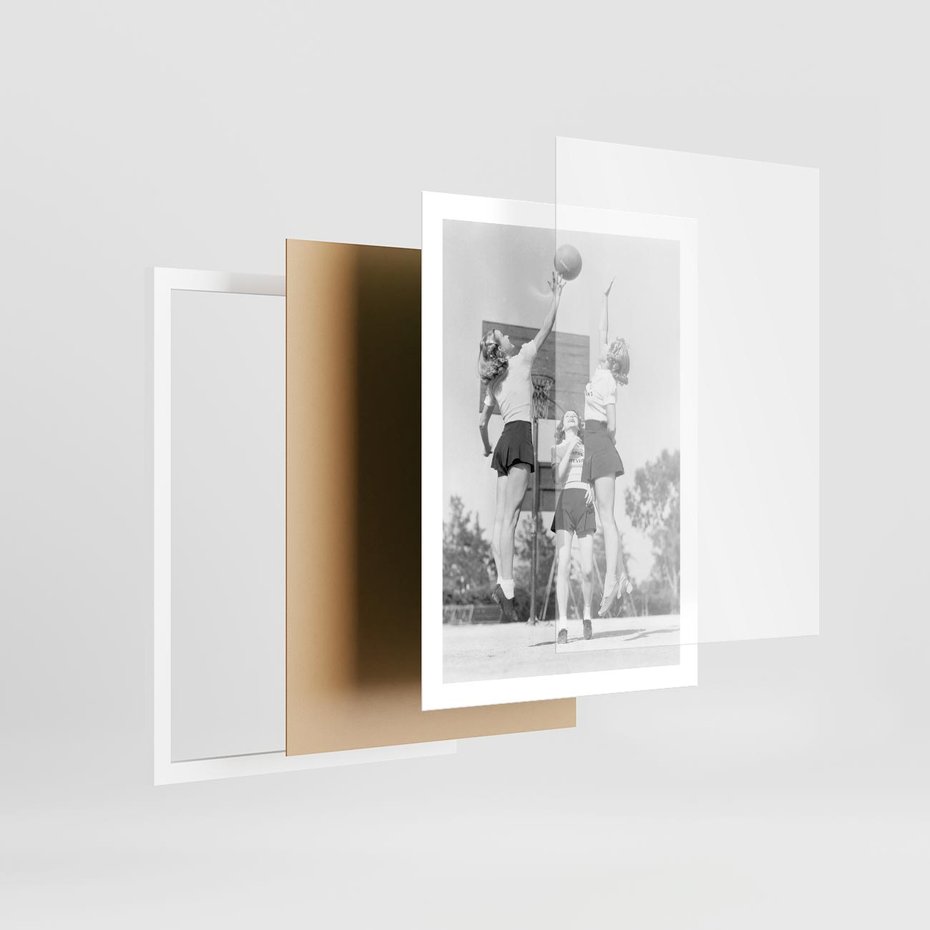 Plakat w ramie 50x70 - Sport to Zdrowie - retro zdjęcie, czarno białe - rama biała