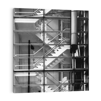 Obraz na płótnie 30x30 - Schody do architektonicznej przestrzeni - schody, architektura
