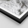 Plakat w ramie 40x50 - Biała Pościel na Łóżku - biała pościel, łóżko - rama czarna