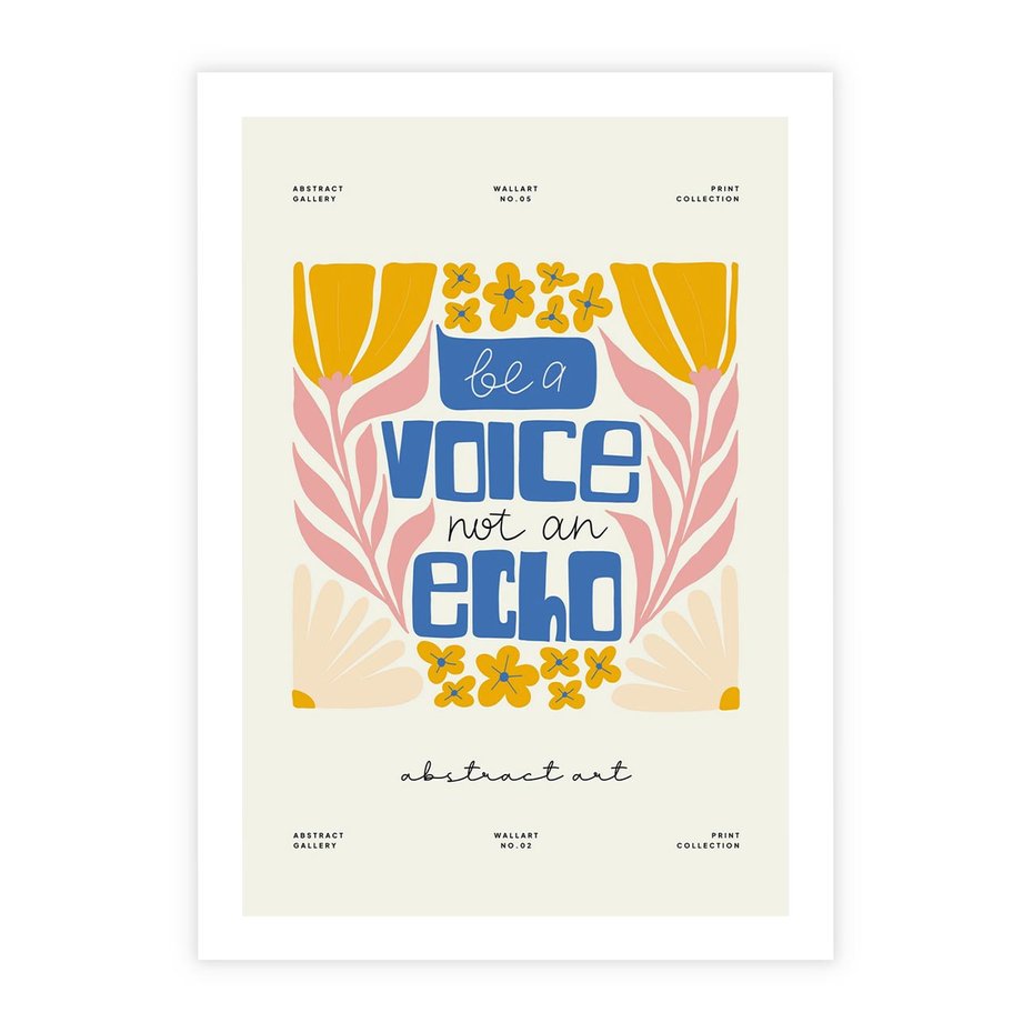 Plakat bez ramy 50x70 - Złote Impulsy - typografia, kwiaty