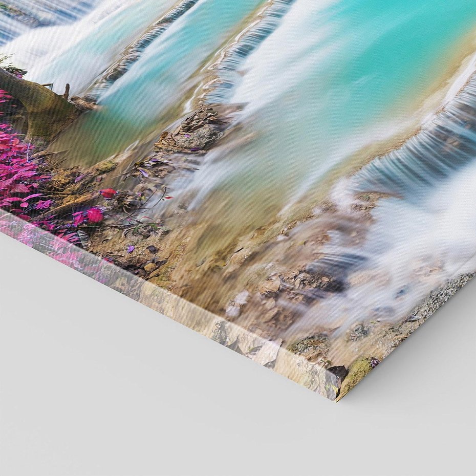 Obraz na płótnie 100x70 - Tajlandzki Wodospad: Moc Natury - Tajlandia, wodospad