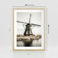 Plakat w ramie 30x40 - Holenderski Wiatrak w Sepii - holenderski wiatrak, młyn - rama drewno