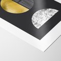 Plakat bez ramy 30x40 - Złote Koła i Geometryczne Formy - grafika, modern