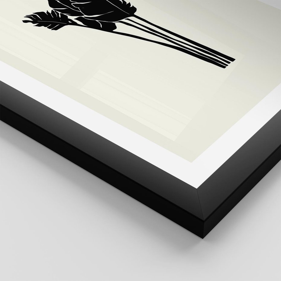 Plakat w ramie 50x70 - Elegancja Palm - nowoczesna sztuka, minimalistyczny styl - rama czarna