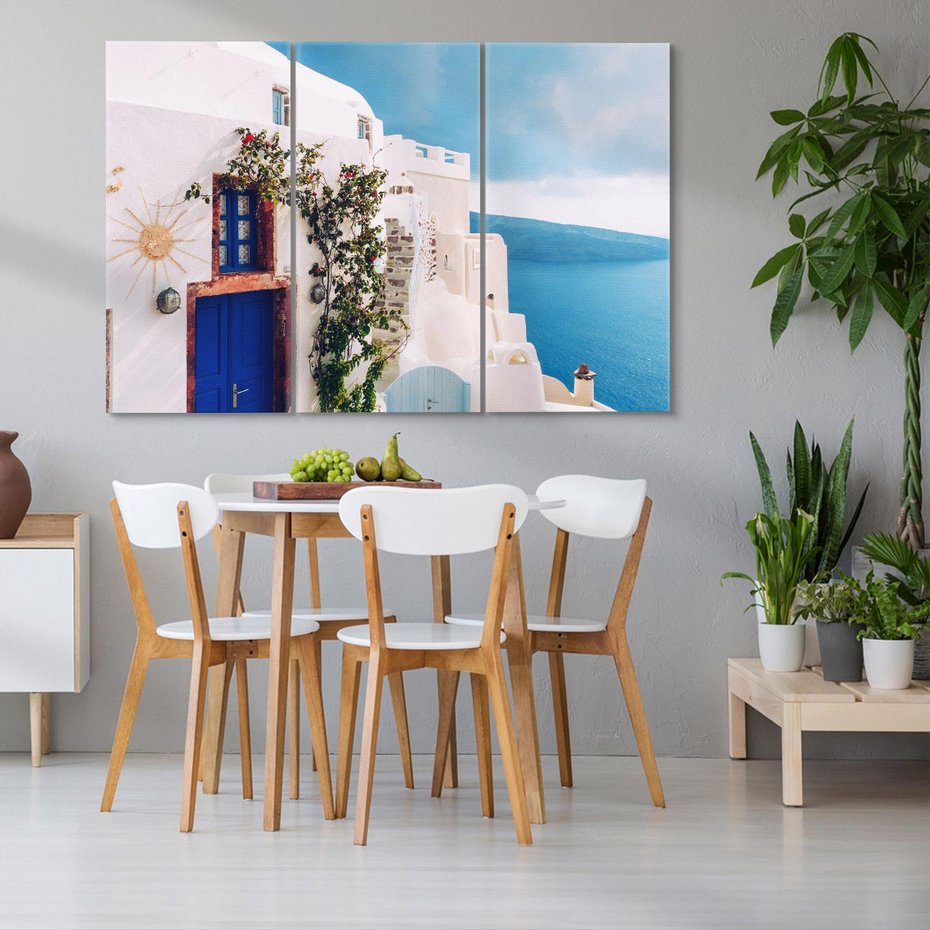 Obraz na płótnie 120x80 - Urok Greckiej Wyspy - Santorini, Grecja