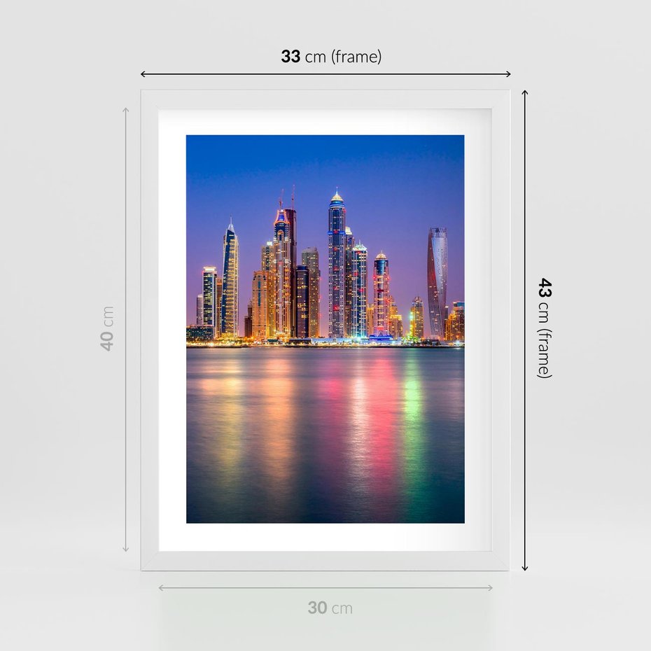 Plakat w ramie 30x40 - Nowy Jork: pulsujące miasto - Nowy Jork, miasto - rama biała