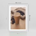 Plakat w ramie 50x70 - Kawa ice coffee: orzeźwiający napój - kawa, ice - rama biała