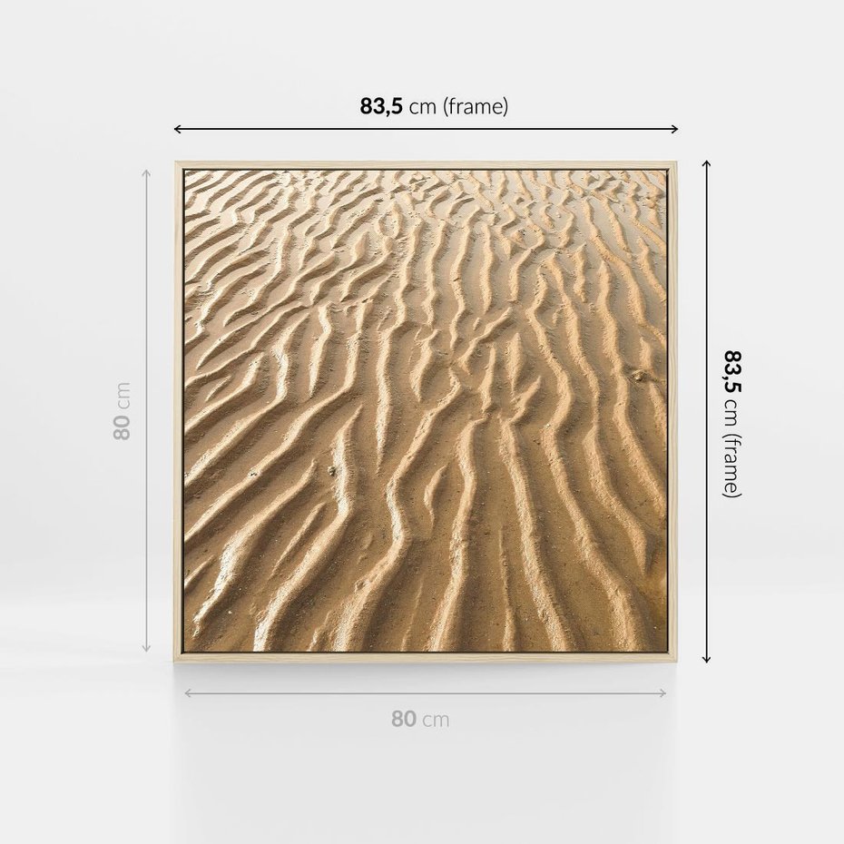 Obraz w ramie 80x80 - Piasek i Nieskończoność - pustynia, piasek - rama drewno