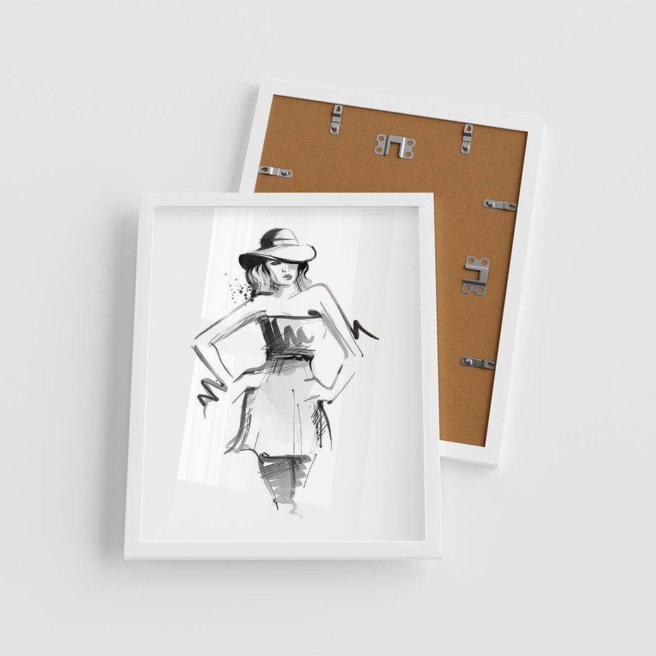 Plakat w ramie 40x50 - Piękno mody i urody - beauty, fashion - rama biała