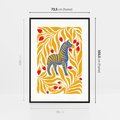 Obraz w ramie 70x100 - Zebra w Nowoczesności - abstrakcyjna nowoczesna grafika, pośrodku zebra - rama czarna