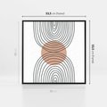 Obraz w ramie 50x50 - Przenikające Widzenia - półkola, koło - rama czarna