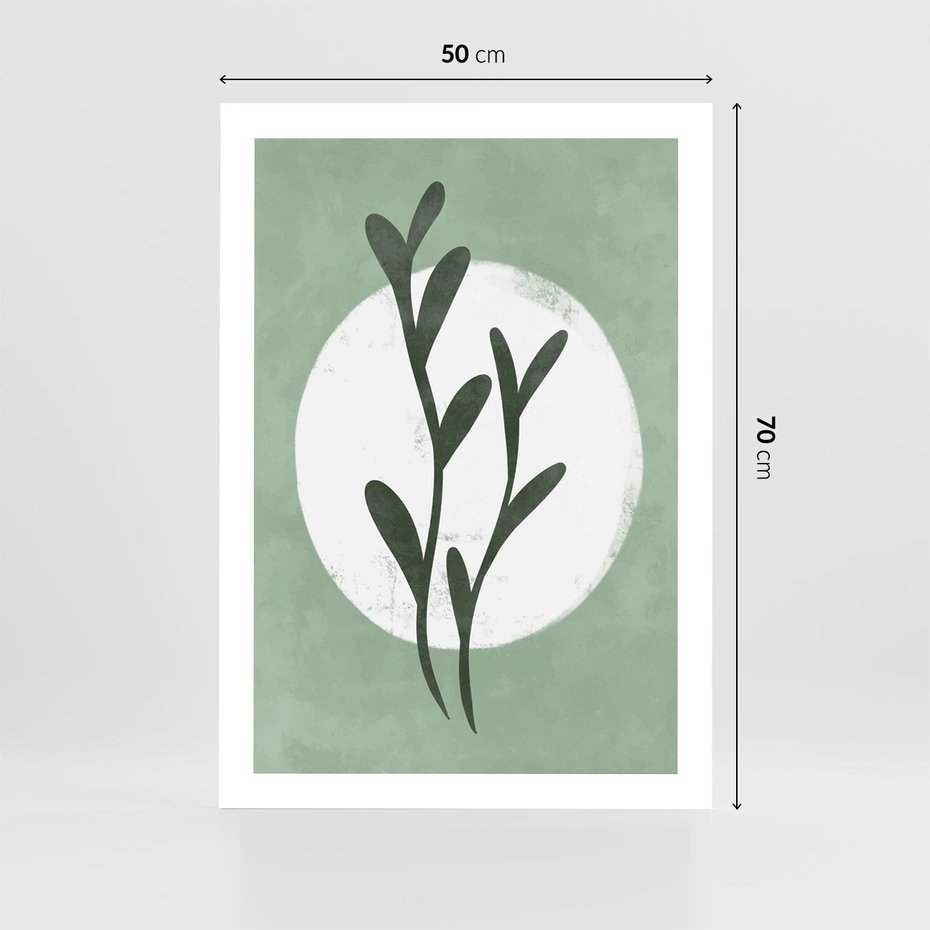 Plakat bez ramy 50x70 - Kształty Zielonego Ukojenia - zielony plakat, roślinne motywy