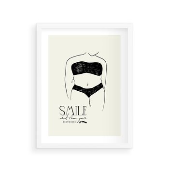 Plakat w ramie 50x70 - Opowieść Splątanych Energii - siła kobiecości, rysunek - rama biała