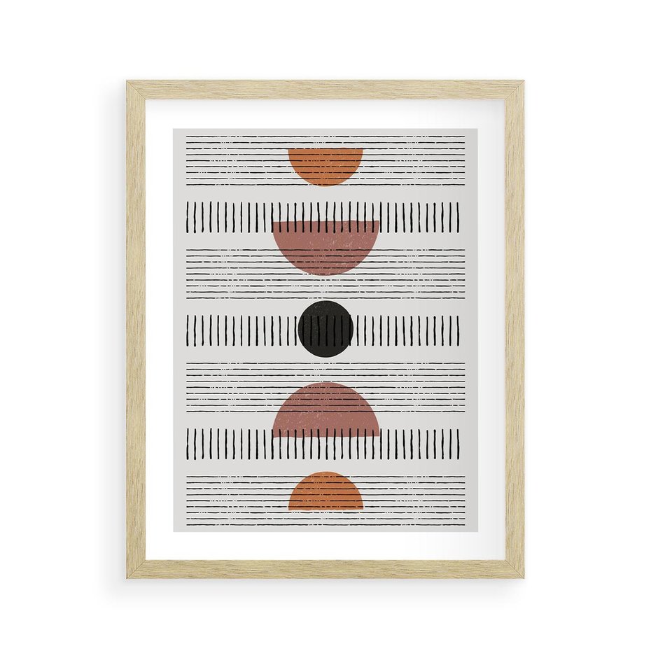 Plakat w ramie 40x50 - Plakat w Stylu Abstrakcji - geometryczna grafika, plakat - rama drewno