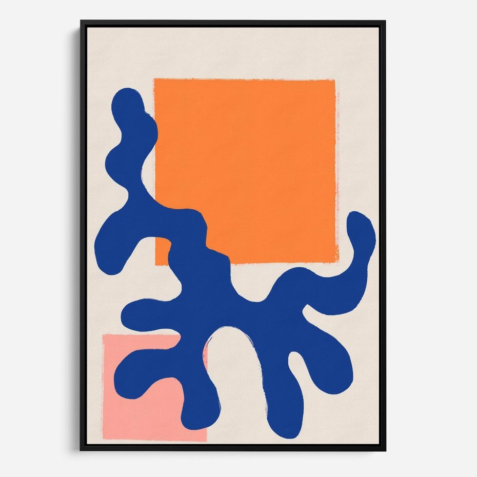 Obraz w ramie 50x70 - Bezczasowe Pastelowe Plamy - abstrakcja, nowoczesny plakat - rama czarna