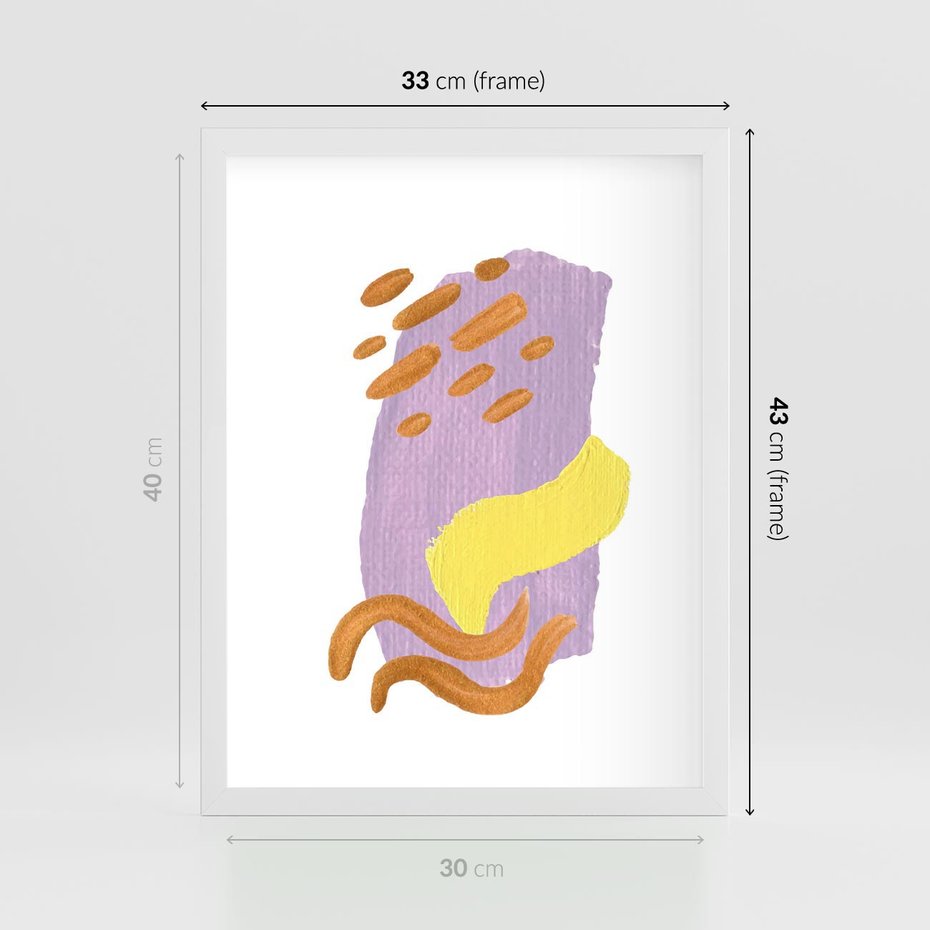 Plakat w ramie 30x40 - Kolorowe Pastelowe Spektrum - akwarela, minimalizm - rama biała