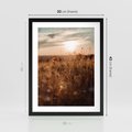 Plakat w ramie 30x40 - Zachwyt zachodem słońca na łące - zachód, słońca - rama czarna