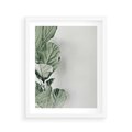 Plakat w ramie 40x50 - Minimalistyczna Harmonia: Zieleń Liści - zieone liście, kompozycja - rama biała