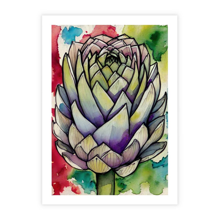 Plakat bez ramy 40x50 - Zamknięte w Roślinie - abstrakcja, akwarela