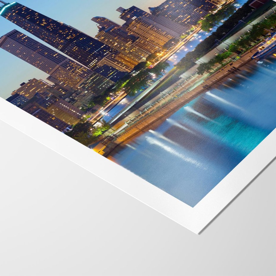 Plakat bez ramy 21x30 - Miasto nad Rzeką - miasto, rzeka