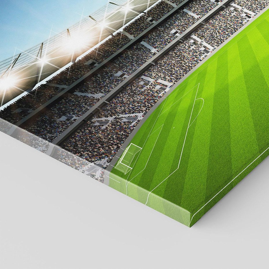 Obraz na płótnie 100x70 - Magia Piłkarskiego Stadionu: Sport i Emocje - stadion, piłka