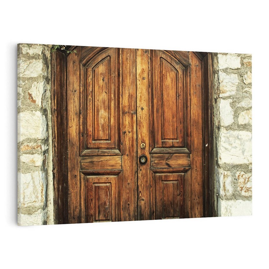Obraz na płótnie 120x80 - Tajemnicze stare drzwi - stare, drzwi