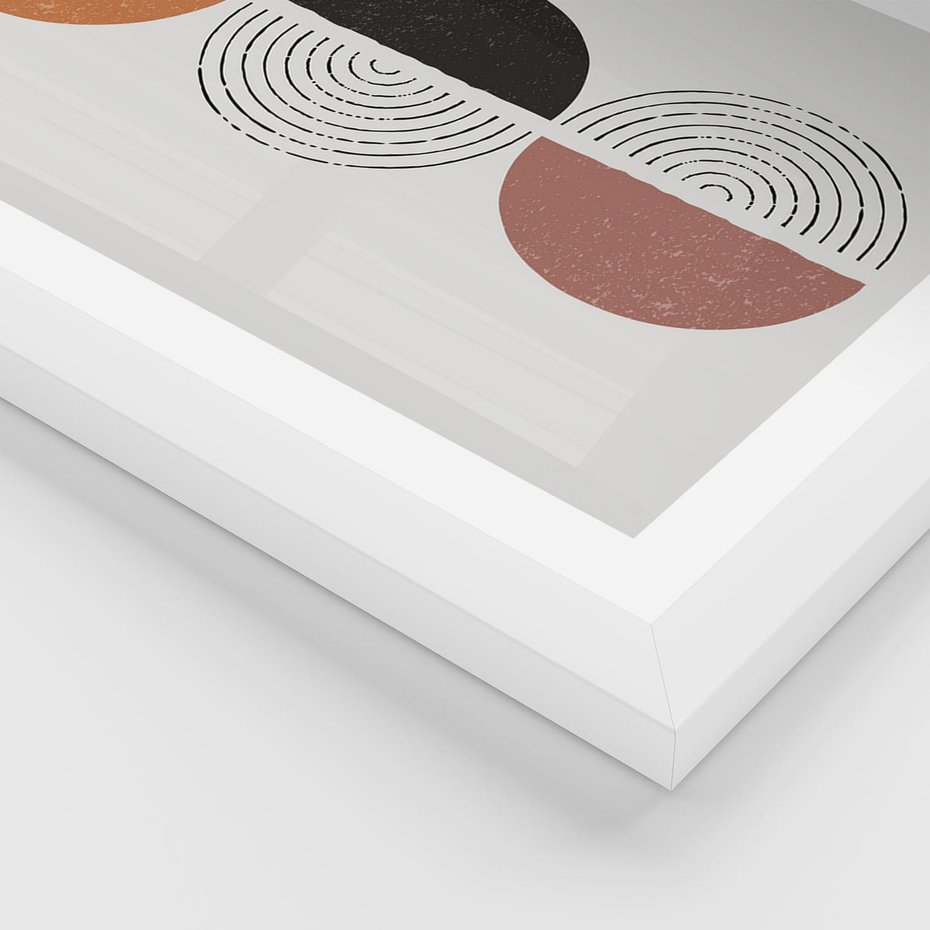 Plakat w ramie 50x70 - Eksperymenty z Geometrią - geometryczny plakat, sztuka nowoczesna - rama biała