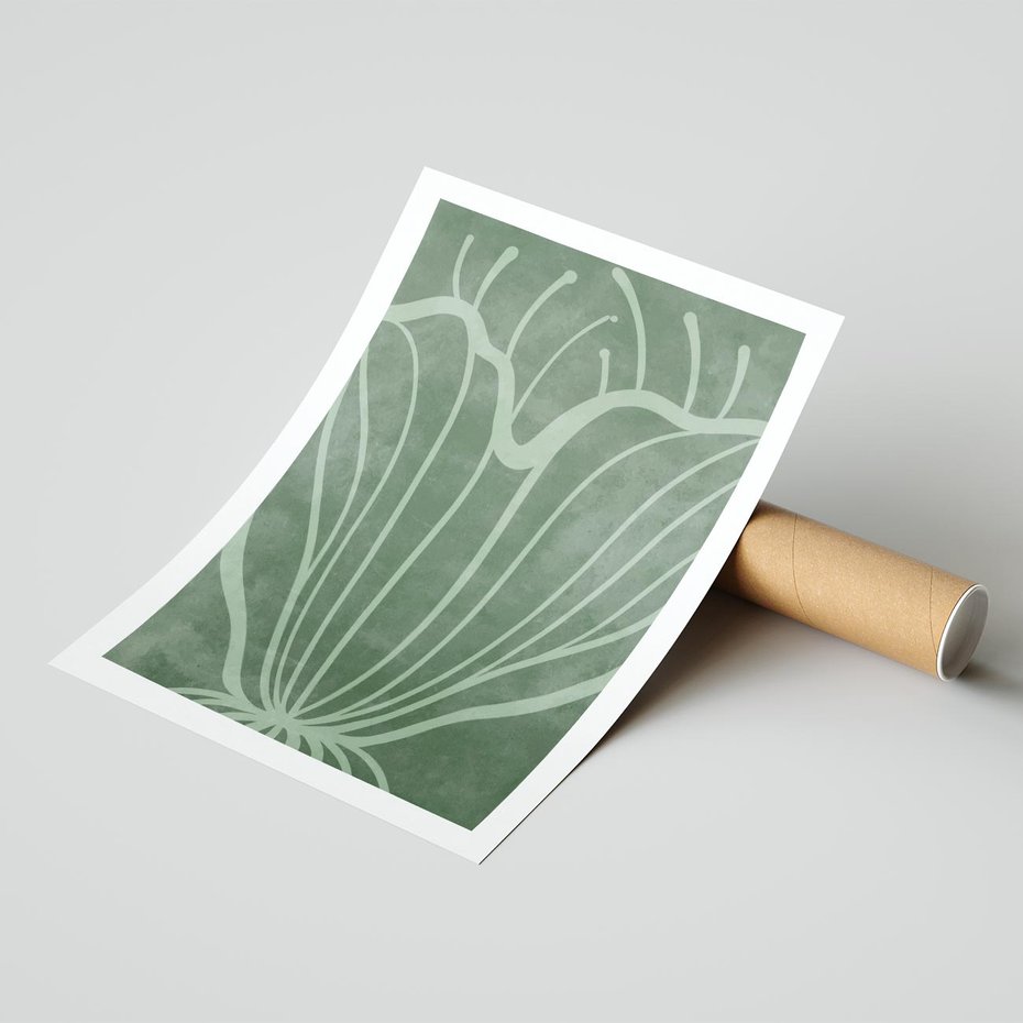 Plakat bez ramy 21x30 - Zieleń Kształtująca Spokój - zielony plakat, roślinne inspiracje